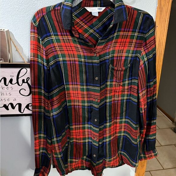 Old Navy Plaid Button-Up The Classic Shirt Size Medium - Picture 6 of 11